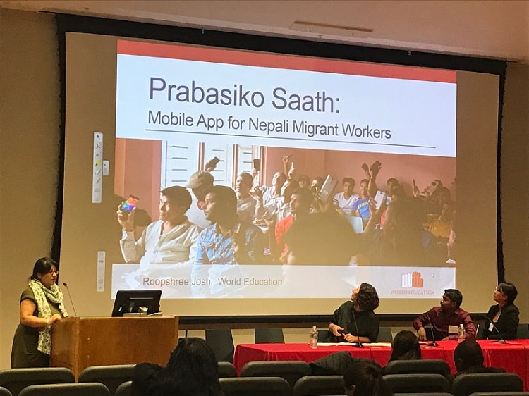 World Education Nepal Expert Talks about Trafficking at Boston University