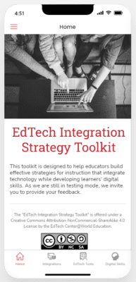 Screenshot of the EdTech Integration Strategy Toolkit app on desktop